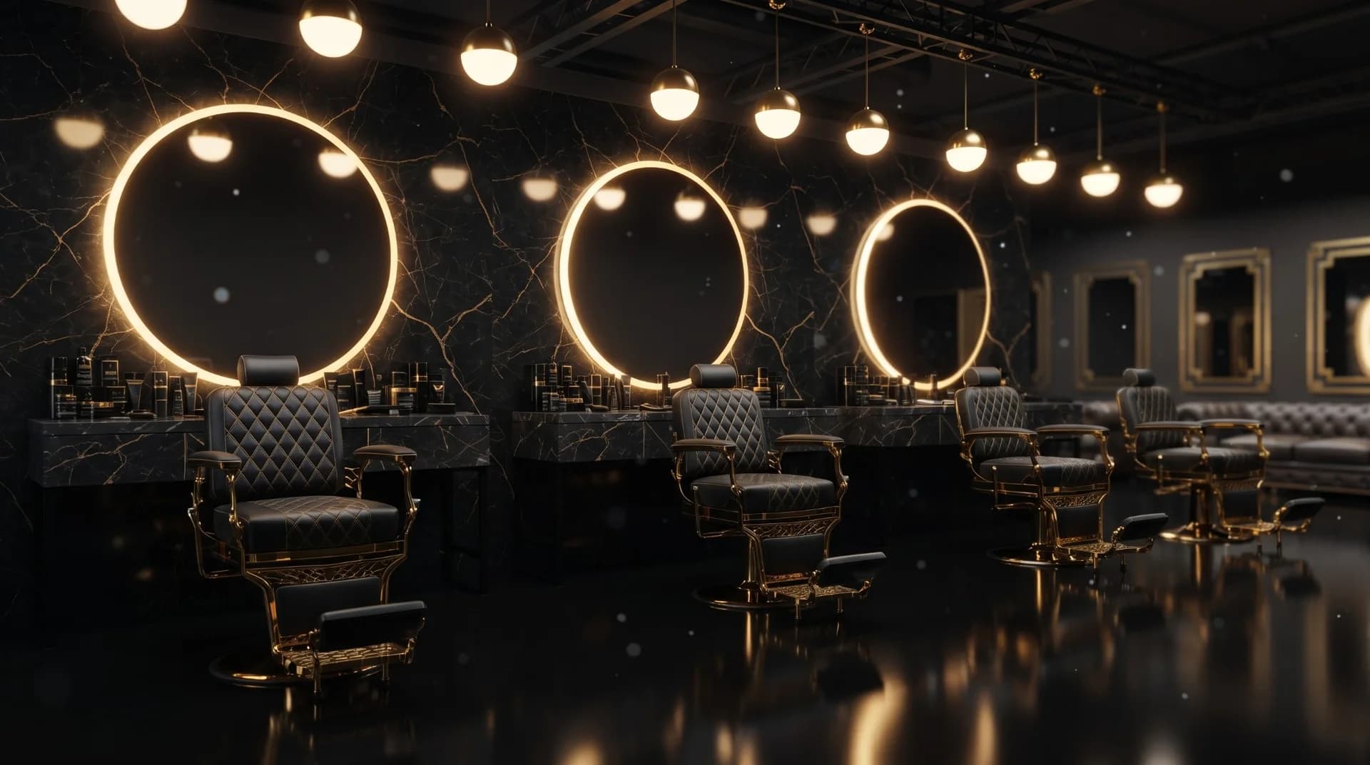 Luxury Barber Lounge station environment
